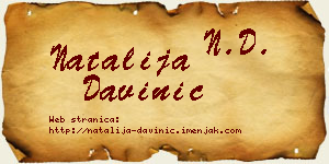 Natalija Davinić vizit kartica
